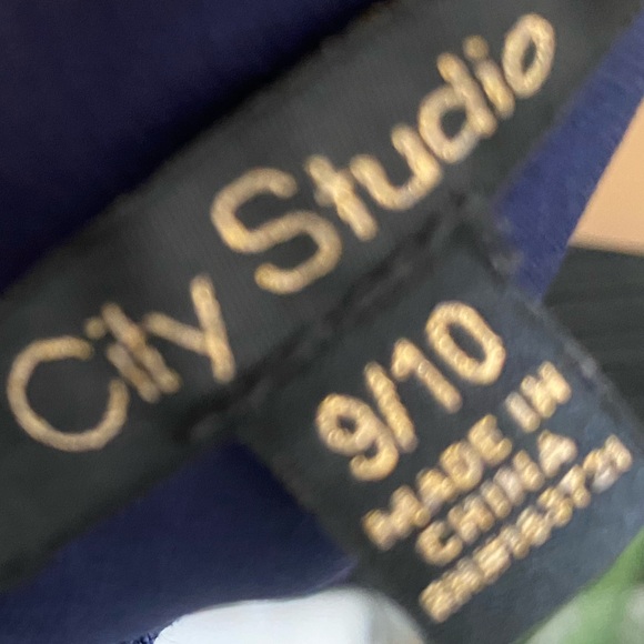 City‎ Studio Navy Dress with Lace Detail - Picture 4 of 4